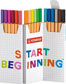Fineliners STABILO point 88 geassorteerde kleuren deskset van 18 stuks