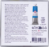 Talens plakkaatverf Extra Fijn tube van 20 ml doos met 5 tubes in geassorteerde kleuren-3