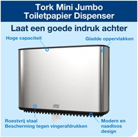Dispenser Tork T2 460006 Design toiletpapierdispenser RVS-2