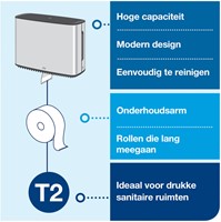 Dispenser Tork T2 460006 Design toiletpapierdispenser RVS-2