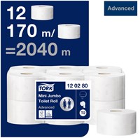 Toiletpapier Tork T2 120280 Advanced 2laags 170m-850vel 12rollen-1