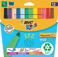 Bic Kids Viltstift Visacolor XL Ecolutions 12 stien in een kartonnen etui
