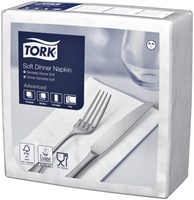 Servetten Tork 477579 Soft dinner 3laags 39x39cm wit 100st.