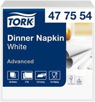 Servetten Tork 477554 Dinner 2laags 39x39cm wit 150st.
