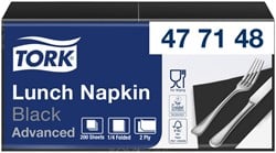 Servetten Tork 477148 2laags 33x33cm zwart 200st.