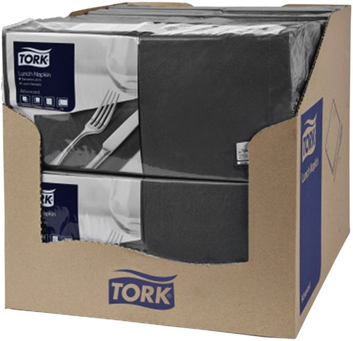 Servetten Tork 477148 2laags 33x33cm zwart 200st.-3