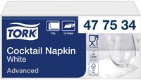 Servetten Tork 477534 Cocktail 2laags 24x24cm wit 200st.