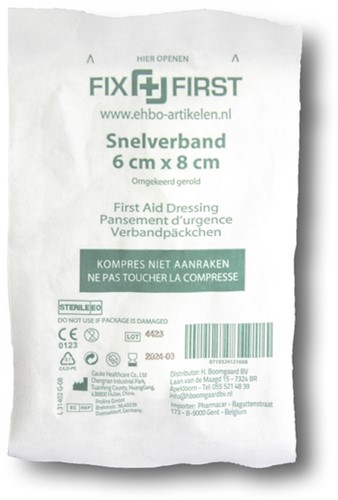 Pleisters Snelverband gerold 6x8cm 10stuks