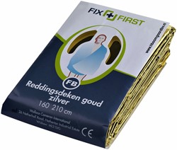 Reddingsdeken folie 160x210cm zilver/goud