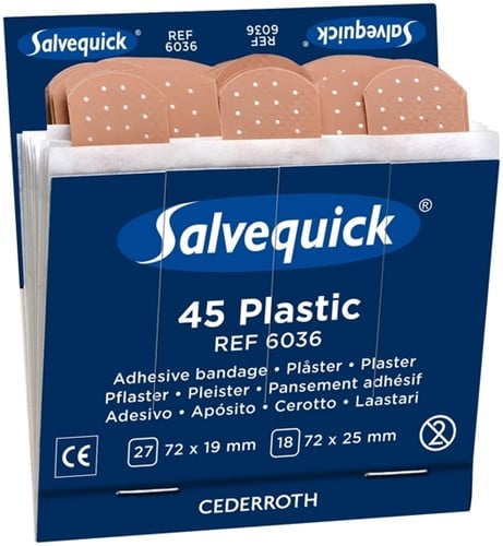 Waterbestendige pleisters Salvequick navulling plastic 6036
