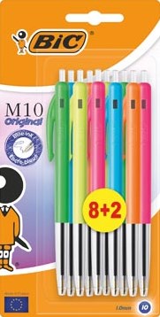 Balpen Bic M10 colors limited edition blister 8+2 gratis