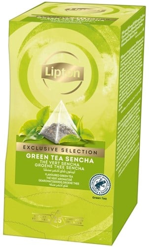 Lipton thee Exclusive Groene thee Sencha 25 piramidezakjes-2