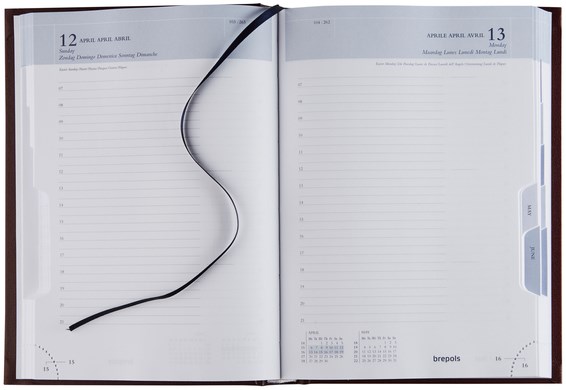 Dagagenda 2025 Brepols Minister Lima 1dag/1pagina zwart