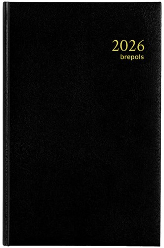Agenda 2026 Brepols Saturnus Luxe 1dag/1pagina zwart