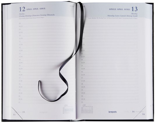 Dagagenda 2024 Brepols Brefix Lima 1dag/1pagina zwart
