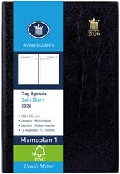 Agenda 2026 Ryam Memoplan 1 Mundior 1dag/1pagina zwart