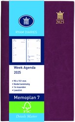 Agenda 2025 Ryam Memoplan 7 Suprema 7dagen/2pagina's bordeaux