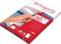 Pergamy witte etiketten, ft  38,1 x 21,2, rechte hoeken, pak van 6500 etiketten