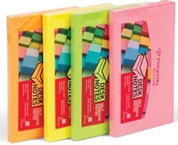 Pergamy notes 76 x 127 mm 4 geassorteerde neon kleuren pak van 12 blokken