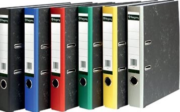 Ordner A4 karton gewolkt rug 50mm blauw Pergamy-2