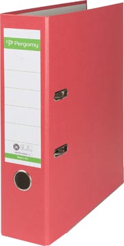Ordner A4 Recycolor papier rug van 8 cm rood Pergamy