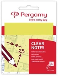 Pergamy transparante notes 76 x 76 mm 50 vel geel