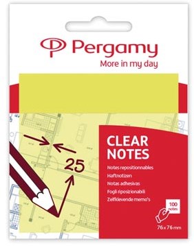 Pergamy transparante notes 76 x 76 mm 50 vel geel-3