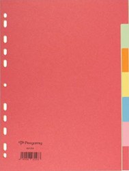 Pergamy tabbladen A4 11-gaatsperforatie extra sterk karton geassorteerde kleuren 7 tabs