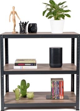 Avasco rek Home Table 88 x 90 x 45 cm 3 legborden uit metaal zwart-2