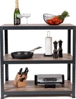 Avasco rek Home Table 88 x 90 x 45 cm 3 legborden uit metaal zwart