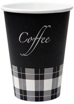 Koffiebeker to go uit karton 180 ml 100 stuks zwart