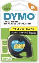 Dymo LetraTag tape 91202 12mm zwart op geel plastic