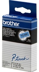 Zwart op blauwe TC-591 Brother labelprinter tape 9mm