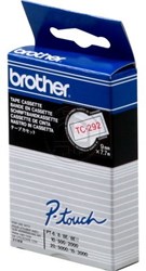 Rood op witte TC-292 Brother labelprinter tape 9mm