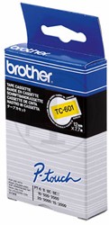 Brother labelprinter tape TC-601 voor P Touch 12 mm zwart/geel