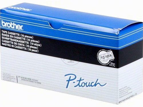 TC-101A Brother P Touch labelprinter tape transparant 12mm pak 10stuks
