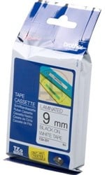 TZE-221 Brother zwart op witte tape 9mm