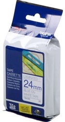 TZE-253 Brother blauw op witte tape 24mm