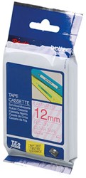 TZE-132 Brother rood op transparante tape 12mm