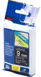 TZE-325 Brother wit op zwarte tape 9mm