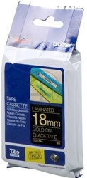 TZE-344 Brother goud op zwarte tape 18mm