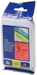 TZE-421 Brother zwart op rode tape 9mm
