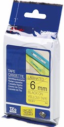 TZE-611 Brother zwart op gele tape 6mm