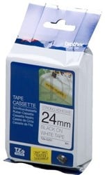 TZE-S251 Brother zwart op witte extra klevende tape 24mm