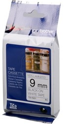 TZE-N221 Brother zwart op witte niet gelamineerde tape 9mm