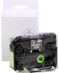 Brother stencil tape STE-151 cassette zwart 24 mm