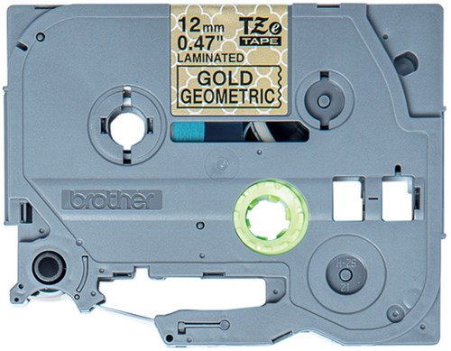 Brother labelprinter tape TZE-MPGG31 12mm x 4m zwart op goud tape 4m laminated geometric