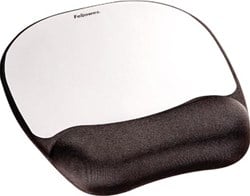 Fellowes muismat met polssteun Memory Foam zwart/zilver