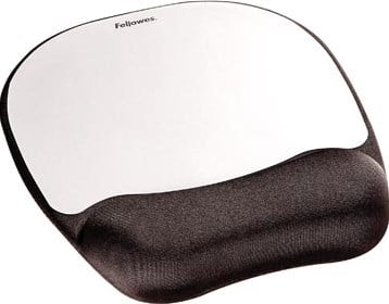 Fellowes muismat met polssteun Memory Foam zwart/zilver