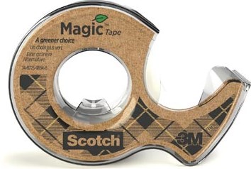 Scotch plakband Scotch® Magic  Tape op dispenser van 100 % gerecycleerd plastic